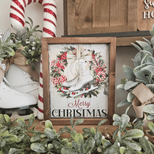 cadre-sign-farmhouse-merry-christmas--decoration-saisonniere-noel-christmas-winter-skate-rental-vintage-cottage-rustique-campagnard-champetre-ferme-shabby
