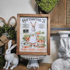 Cadre décoratif farmhouse Cottontail’s farm fresh carrots vintage