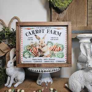 Cadre décoratif farmhouse farm fresh sweet and crunchy carrots