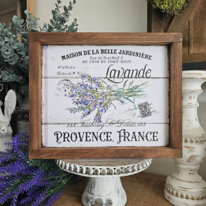 Cadre sign farmhouse lavande Provence France en bois style campagne chic