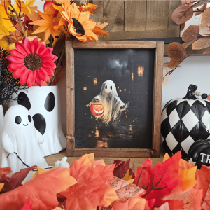 cadre-sign-farmhouse-Ghost-decoration-saisonniere-automne-halloween-fall-pumpkin-autumn-vintage-cottage-rustique-campagnard-champetre-ferme-shabby