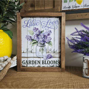 cadre-sign-farmhouse-Lilac-love-garden-blooms-decoration-saisonniere-spring-vintage-cottage-rustique-campagnard-champetre-ferme-shabby