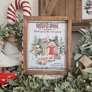 Cadre Sign Farmhouse - North Pole Snow Slopes