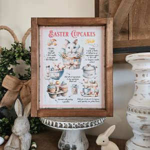 Cadre décoratif farmhouse pastel Easter cupcakes style cottage