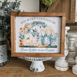 Cadre farmhouse cuisine Country Farmhouse come gather in our kitchen déco campagne chic
