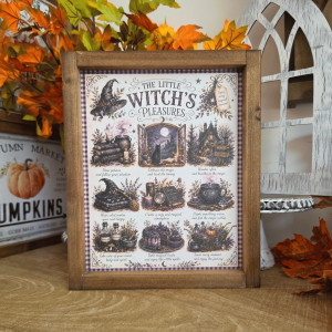 Cadre sorcière farmhouse en bois The Little Witch’s Pleasures